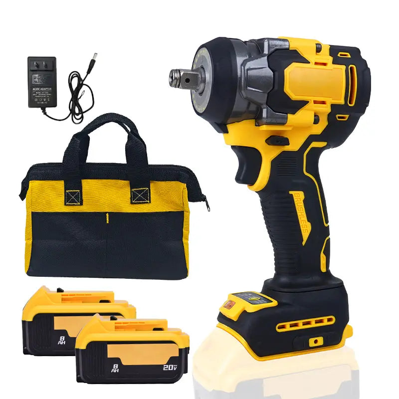 20V Cordless High-Torque Impact Wrench - 450N, 3000 RPM, Brushless Motor, 450 Lb. Tool Only (Battery Not Included) for Heavy Machinery and Automotive Repair