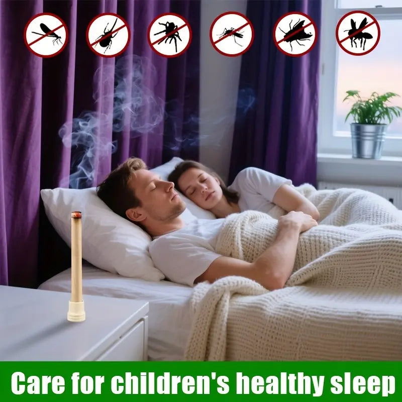 Natural Defense Organic Mugwort & Gastrodia Aromatherapy Sticks - Non-Toxic Mosquito Repellent and Sleep Aid (10/20/30-Pack)