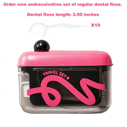 Travel-Sized Storage Case - Features an Automatic Pop-Up Dispenser, Portable and Refillable, Perfect for Oral Care at Home, in Restaurants, and While Traveling. Oral Hygiene Kit Oral Care Tools