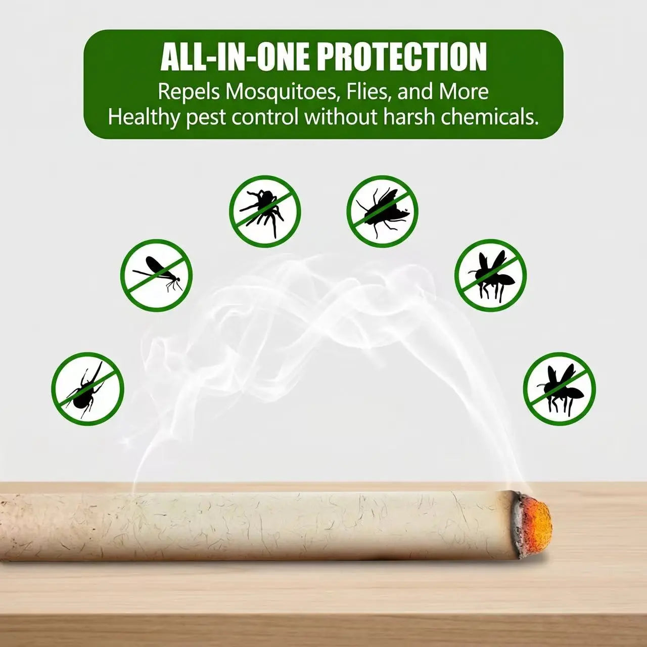 Natural Defense Organic Mugwort & Gastrodia Aromatherapy Sticks - Non-Toxic Mosquito Repellent and Sleep Aid (10/20/30-Pack)