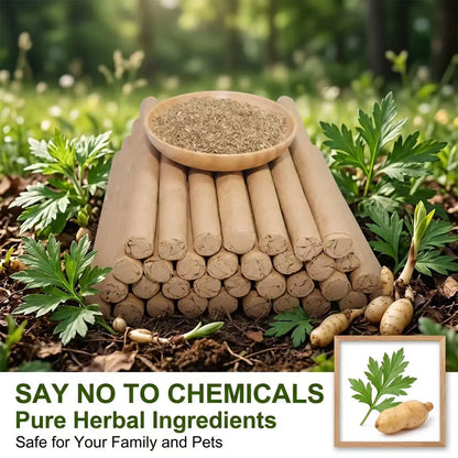 Natural Defense Organic Mugwort & Gastrodia Aromatherapy Sticks - Non-Toxic Mosquito Repellent and Sleep Aid (10/20/30-Pack)