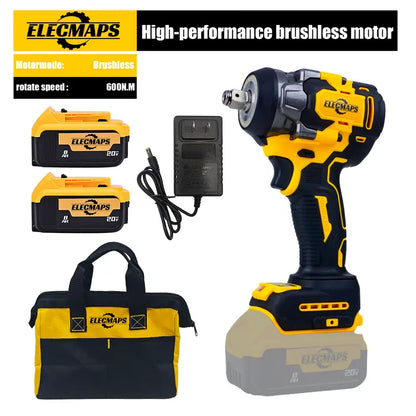 20V Cordless High-Torque Impact Wrench - 450N, 3000 RPM, Brushless Motor, 450 Lb. Tool Only (Battery Not Included) for Heavy Machinery and Automotive Repair