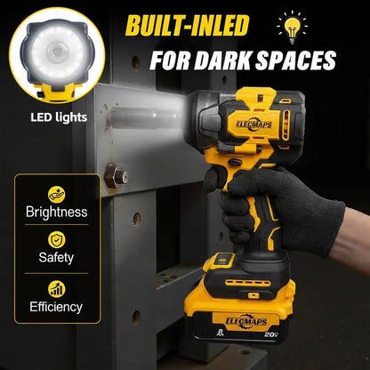 20V Cordless High-Torque Impact Wrench - 450N, 3000 RPM, Brushless Motor, 450 Lb. Tool Only (Battery Not Included) for Heavy Machinery and Automotive Repair