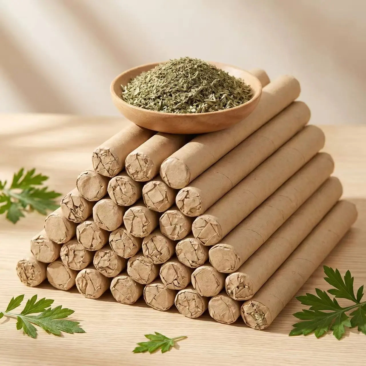 Natural Defense Organic Mugwort & Gastrodia Aromatherapy Sticks - Non-Toxic Mosquito Repellent and Sleep Aid (10/20/30-Pack)