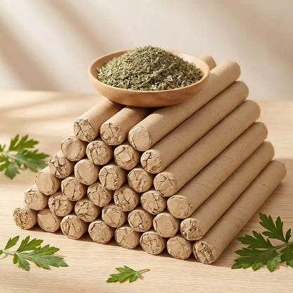 Natural Defense Organic Mugwort & Gastrodia Aromatherapy Sticks - Non-Toxic Mosquito Repellent and Sleep Aid (10/20/30-Pack)