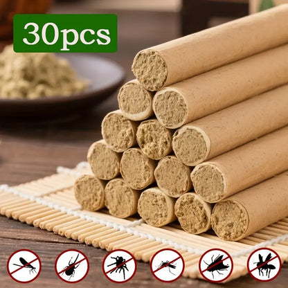Natural Defense Organic Mugwort & Gastrodia Aromatherapy Sticks - Non-Toxic Mosquito Repellent and Sleep Aid (10/20/30-Pack)